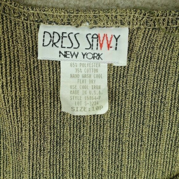 Dress Savvy Women 10 Petite Brown Stripe Two-Piece Tank And Cardigan Long Sleeve - Picture 4 of 6